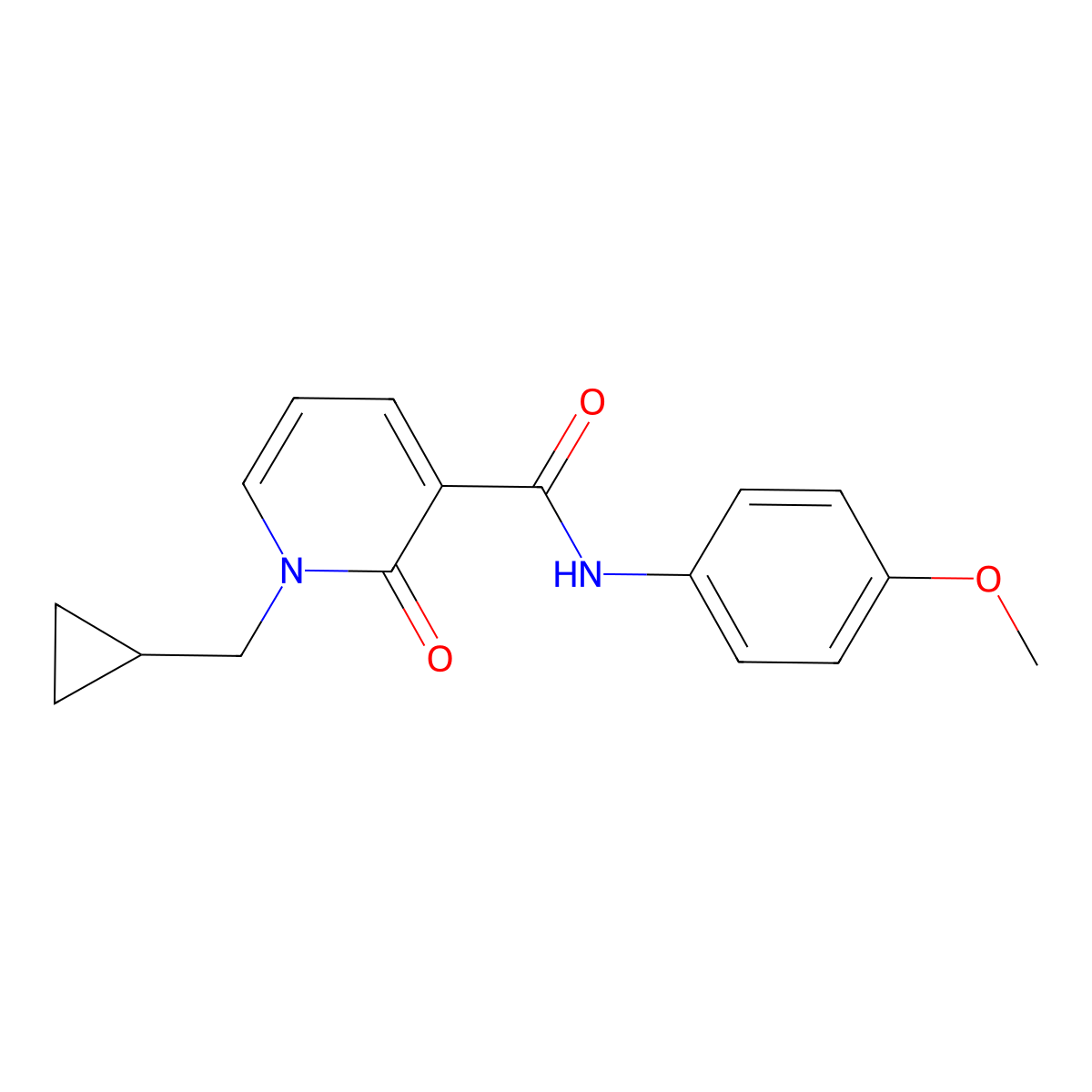 1-(cyclopropylmethyl)-N-(4-methoxyphenyl)-2-oxo-1,2-dihydro-3-pyridinecarboxamide molecular structure, CAS 339028-13-6