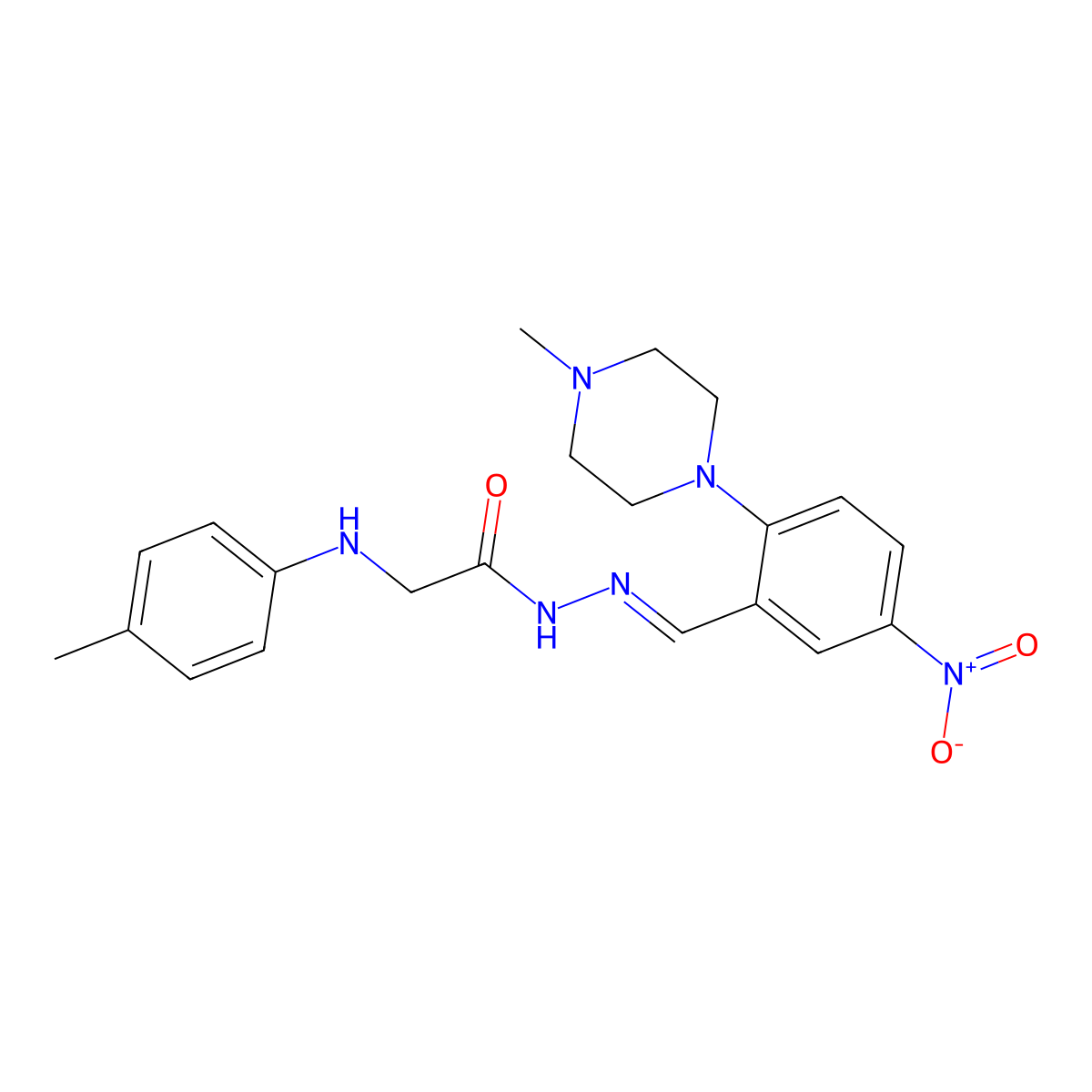 2-(4-Methylanilino)-N'-{[2-(4-methylpiperazin-1-yl)-5-nitrophenyl]methylidene}acetohydrazide molecular structure, CAS 339028-32-9