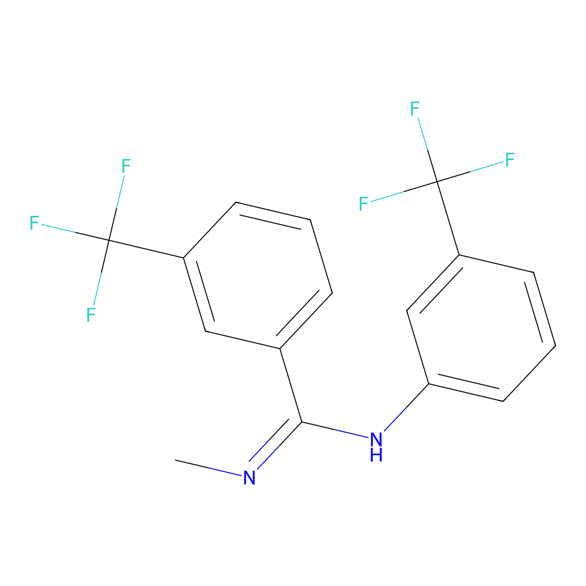 N'-methyl-3-(trifluoromethyl)-N-[3-(trifluoromethyl)phenyl]benzenecarboximidamide molecular structure, CAS 339028-34-1