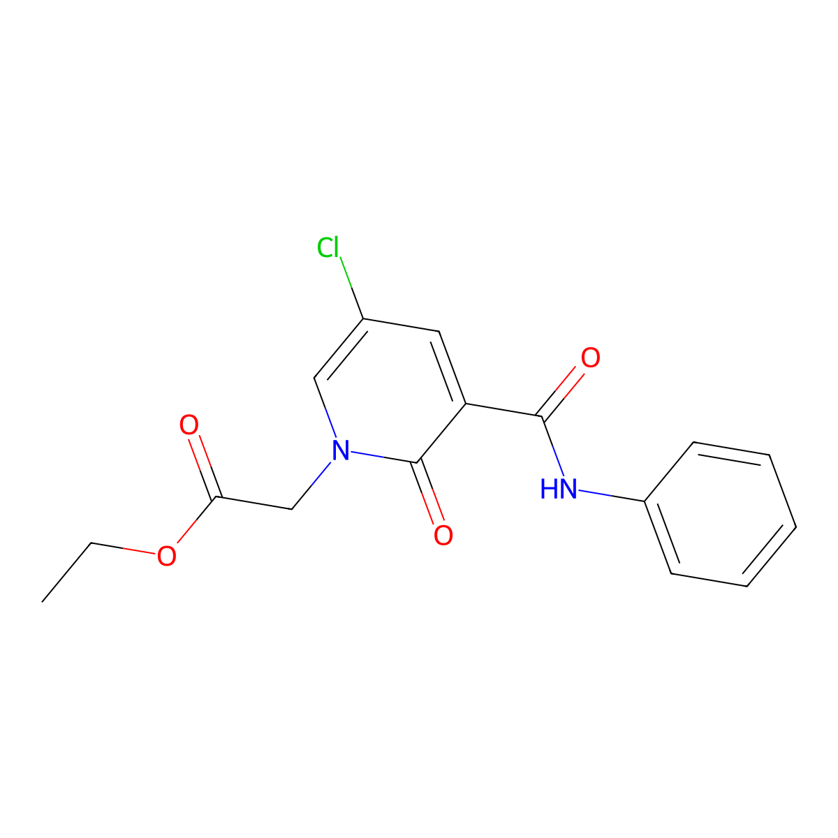 ethyl 2-[3-(anilinocarbonyl)-5-chloro-2-oxo-1(2H)-pyridinyl]acetate molecular structure, CAS 339028-37-4