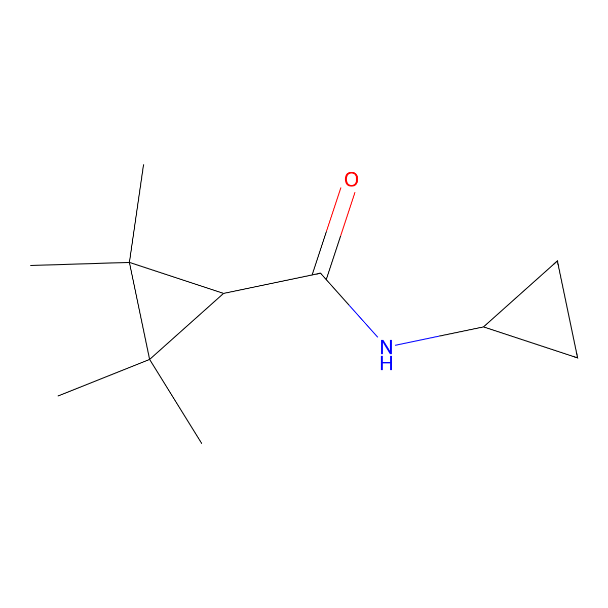 N-cyclopropyl-2,2,3,3-tetramethylcyclopropane-1-carboxamide molecular structure, CAS 339028-47-6
