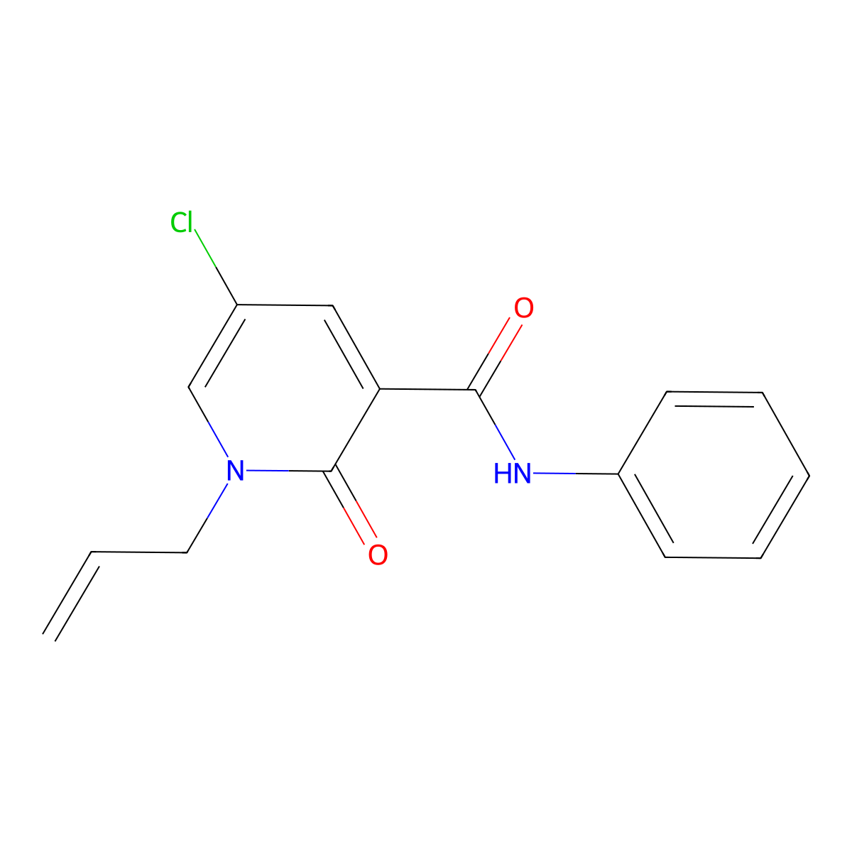 1-allyl-5-chloro-2-oxo-N-phenyl-1,2-dihydro-3-pyridinecarboxamide molecular structure, CAS 339028-49-8
