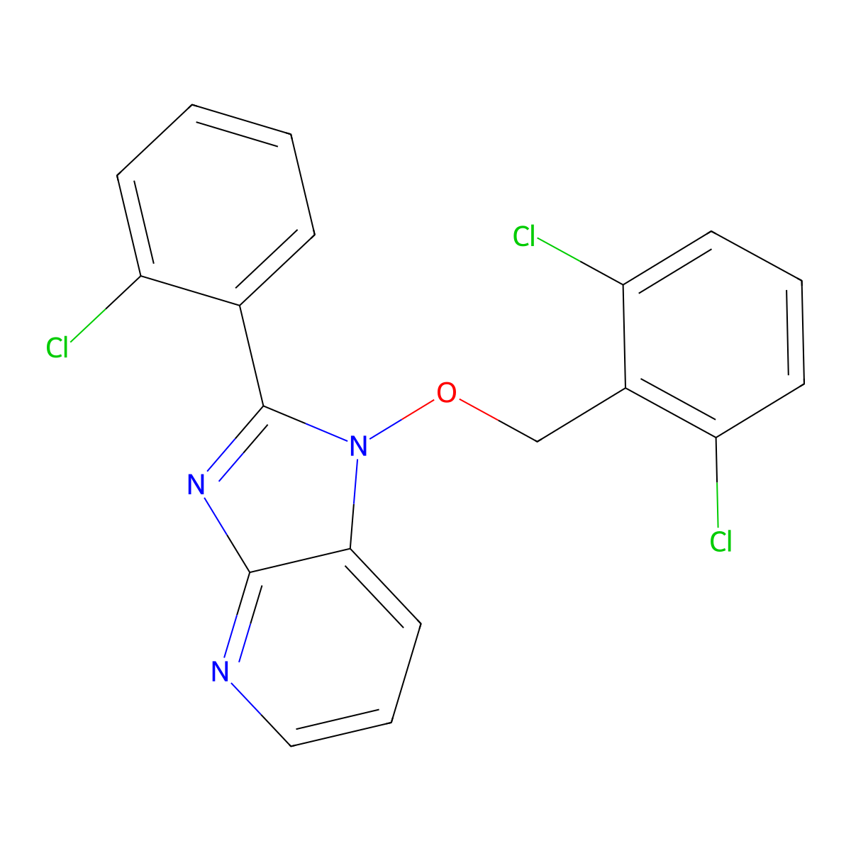 2-(2-chlorophenyl)-1-[(2,6-dichlorobenzyl)oxy]-1H-imidazo[4,5-b]pyridine molecular structure, CAS 339028-53-4