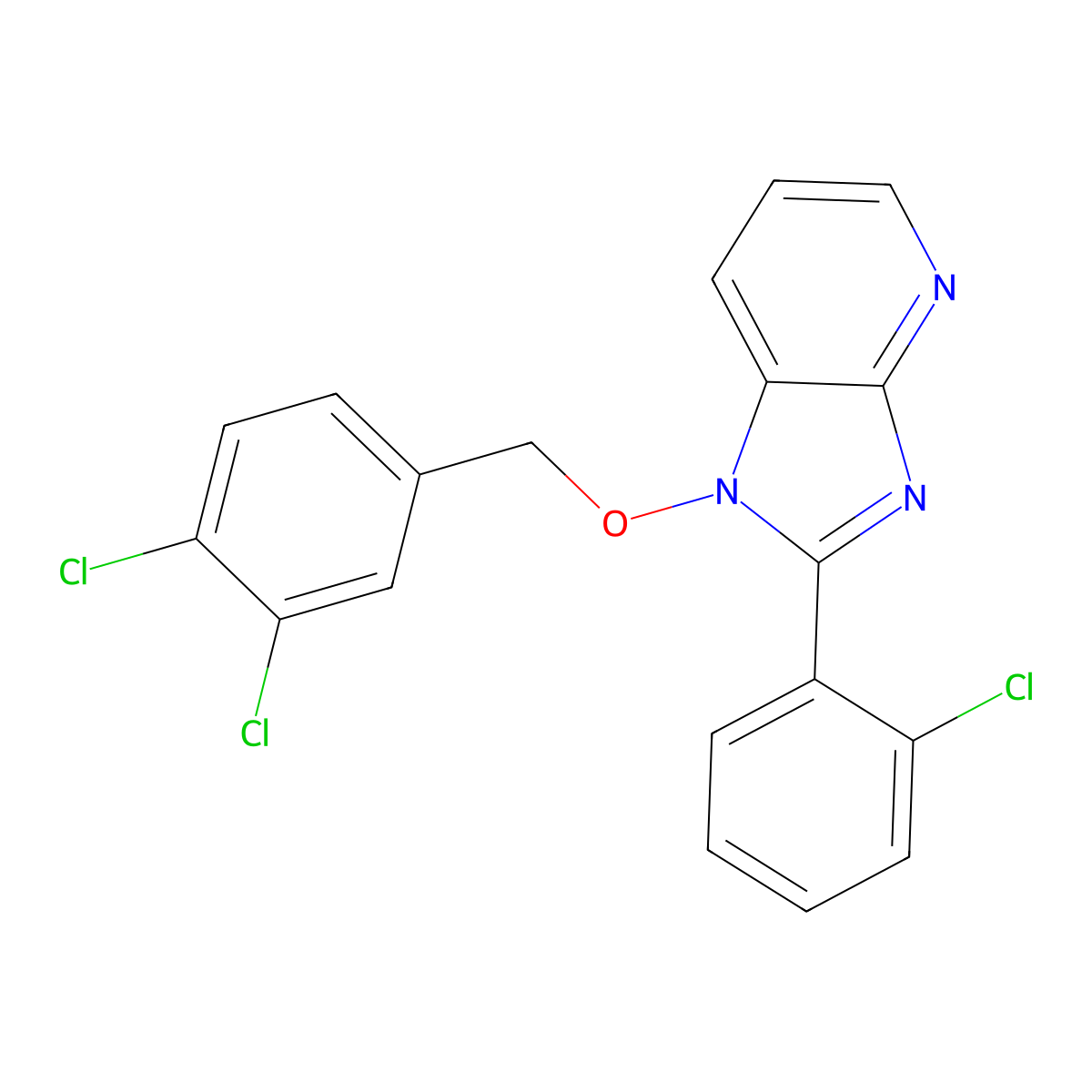 2-(2-chlorophenyl)-1-[(3,4-dichlorobenzyl)oxy]-1H-imidazo[4,5-b]pyridine molecular structure, CAS 339028-56-7