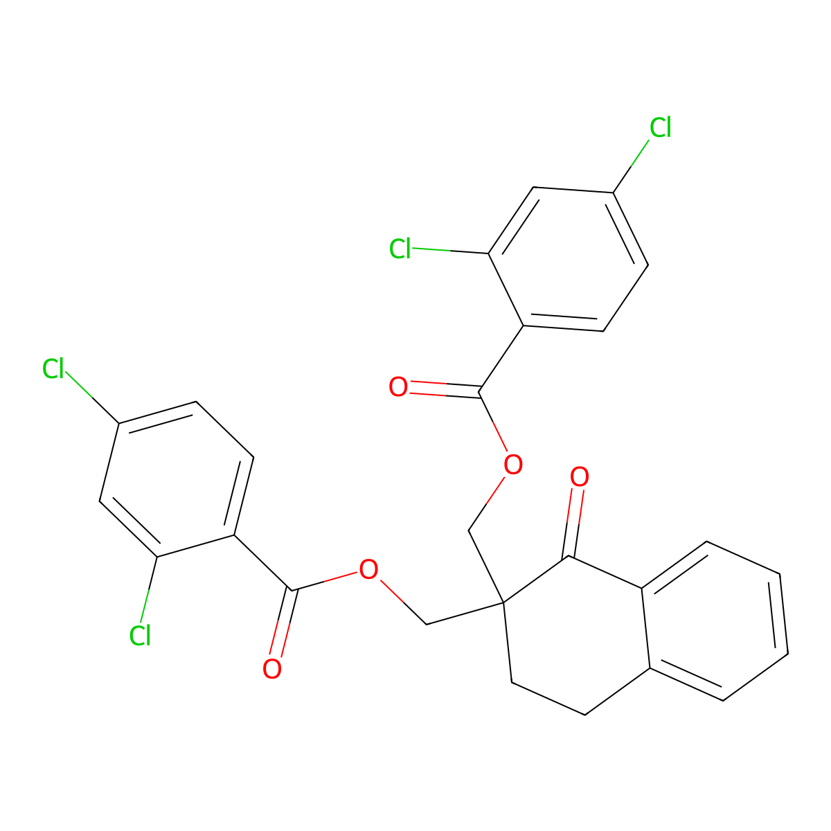 [2-[(2,4-Dichlorobenzoyl)oxymethyl]-1-oxo-3,4-dihydronaphthalen-2-yl]methyl 2,4-dichlorobenzoate molecular structure, CAS 339028-74-9