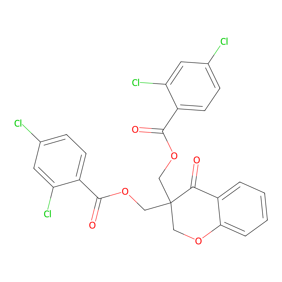 (3-{[(2,4-dichlorobenzoyl)oxy]methyl}-4-oxo-3,4-dihydro-2H-chromen-3-yl)methyl 2,4-dichlorobenzenecarboxylate molecular structure, CAS 339028-78-3