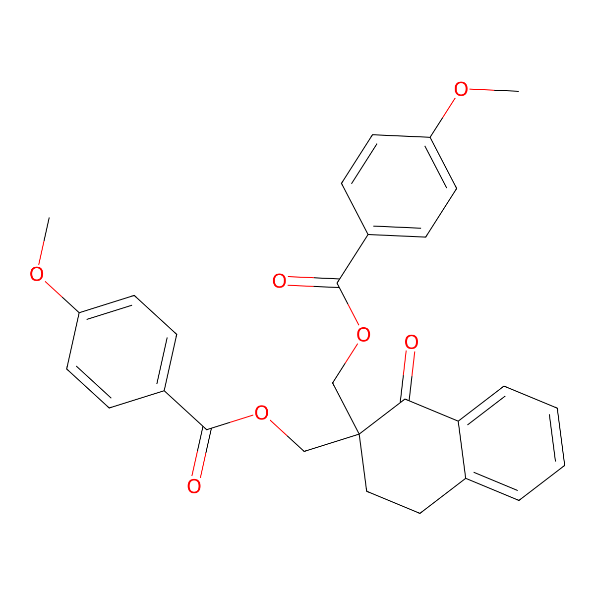 [2-[(4-Methoxybenzoyl)oxymethyl]-1-oxo-3,4-dihydronaphthalen-2-yl]methyl 4-methoxybenzoate molecular structure, CAS 339029-06-0