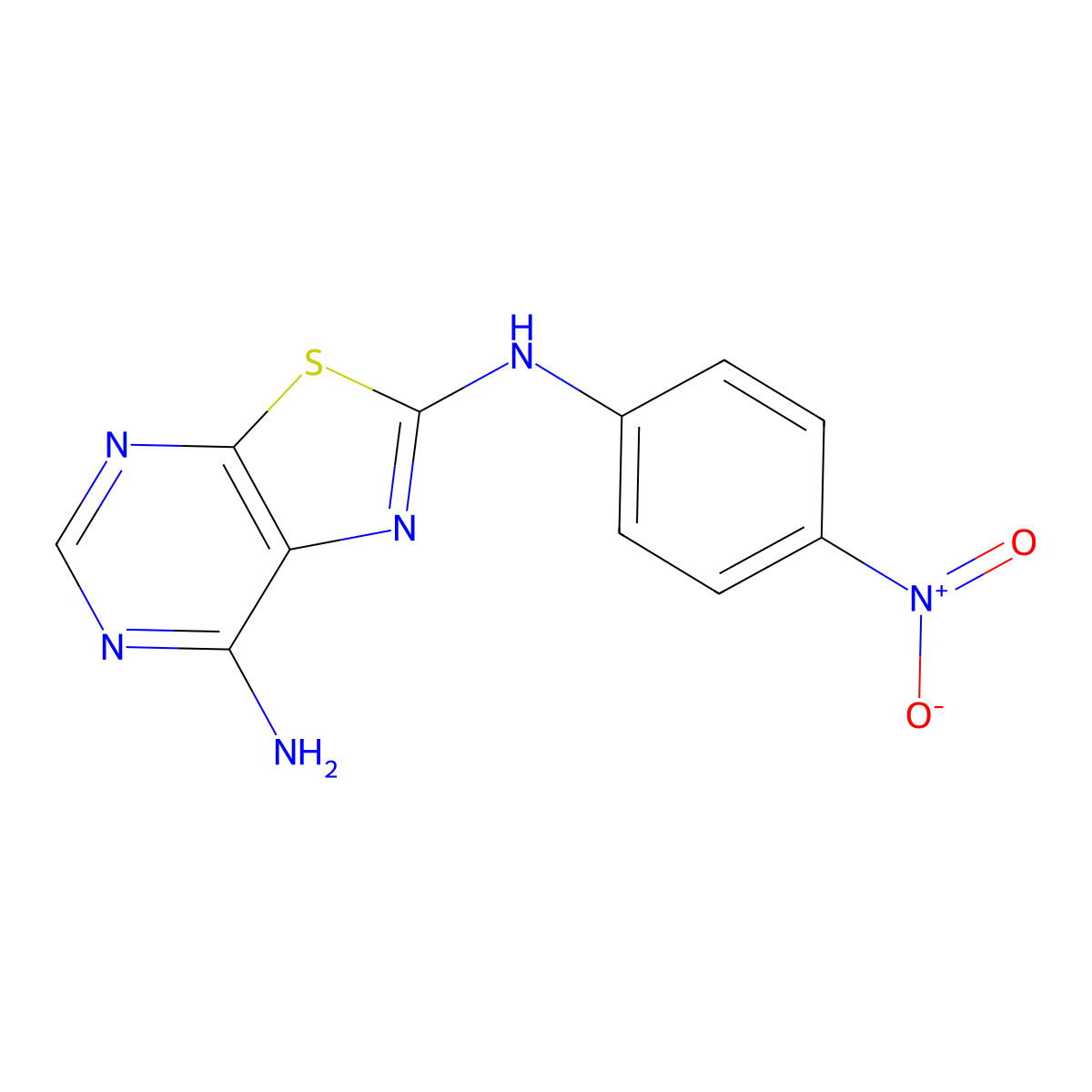 N~2~-(4-nitrophenyl)[1,3]thiazolo[5,4-d]pyrimidine-2,7-diamine molecular structure, CAS 339029-13-9
