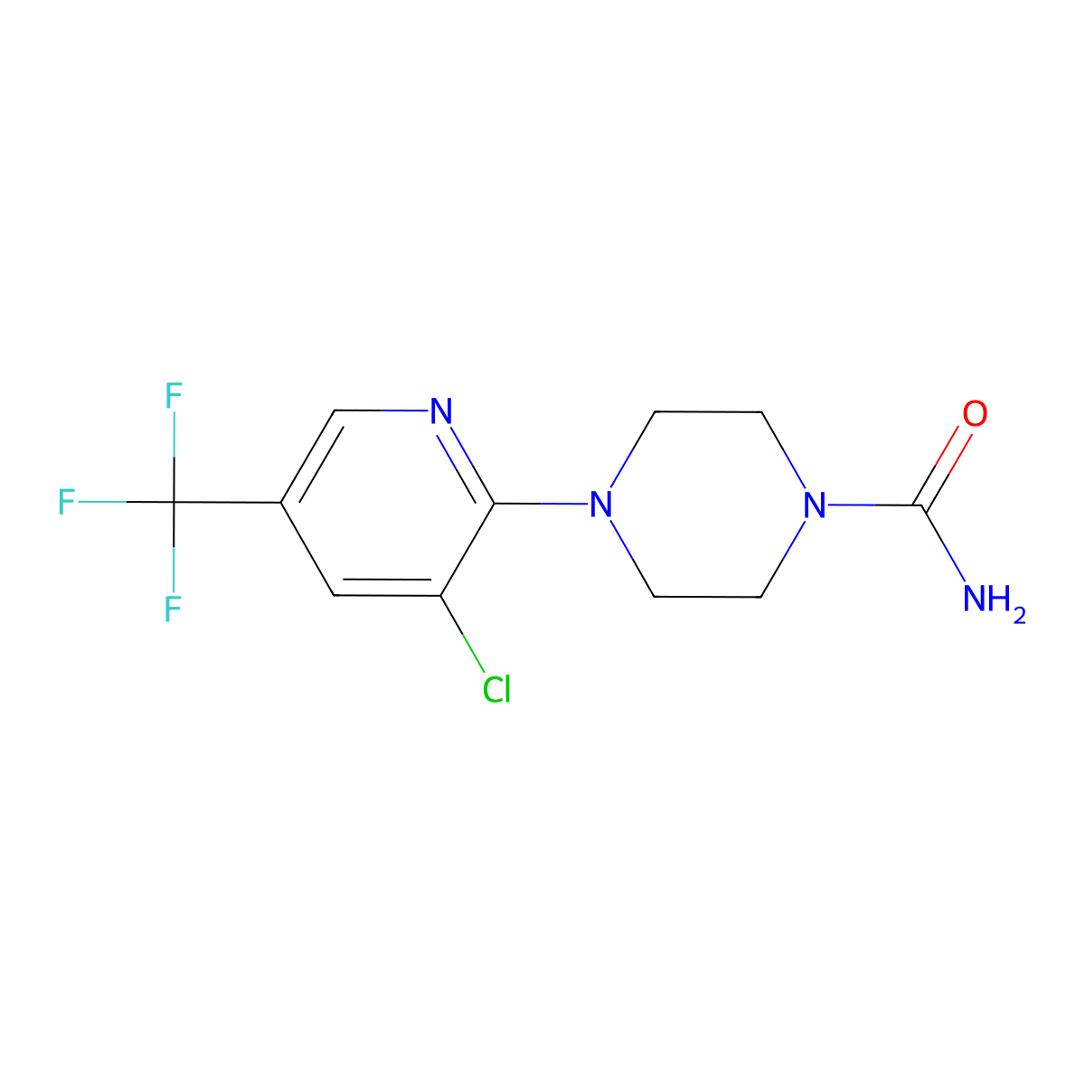 4-[3-chloro-5-(trifluoromethyl)-2-pyridinyl]tetrahydro-1(2H)-pyrazinecarboxamide molecular structure, CAS 339029-21-9