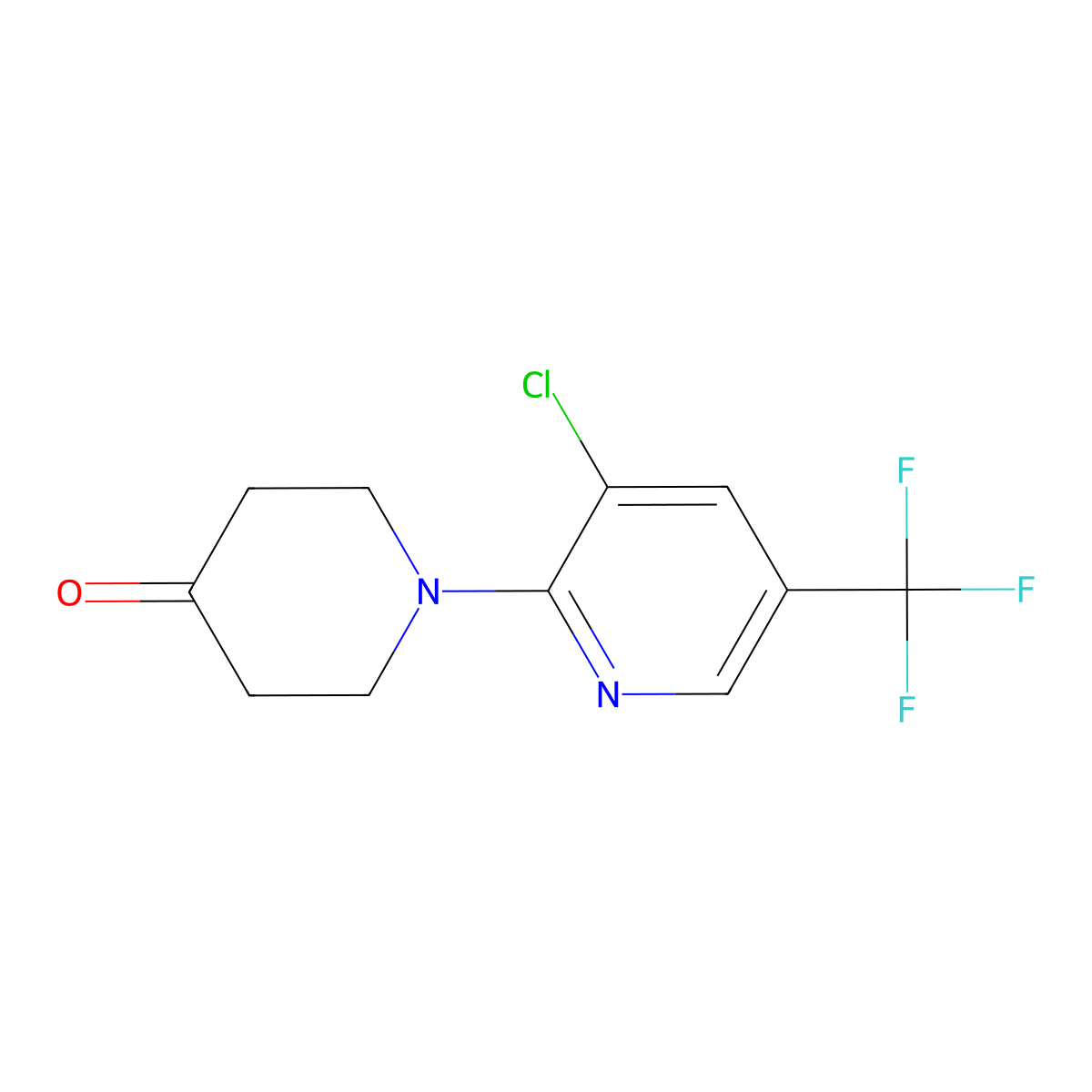 1-[3-Chloro-5-(trifluoromethyl)pyridin-2-yl]piperidin-4-one molecular structure, CAS 339029-35-5
