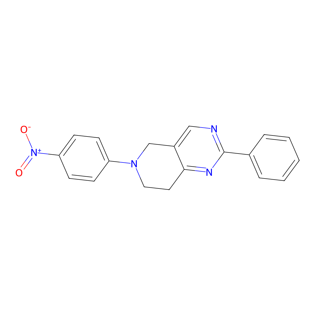 6-(4-Nitrophenyl)-2-phenyl-5,6,7,8-tetrahydropyrido[4,3-d]pyrimidine molecular structure, CAS 339029-38-8