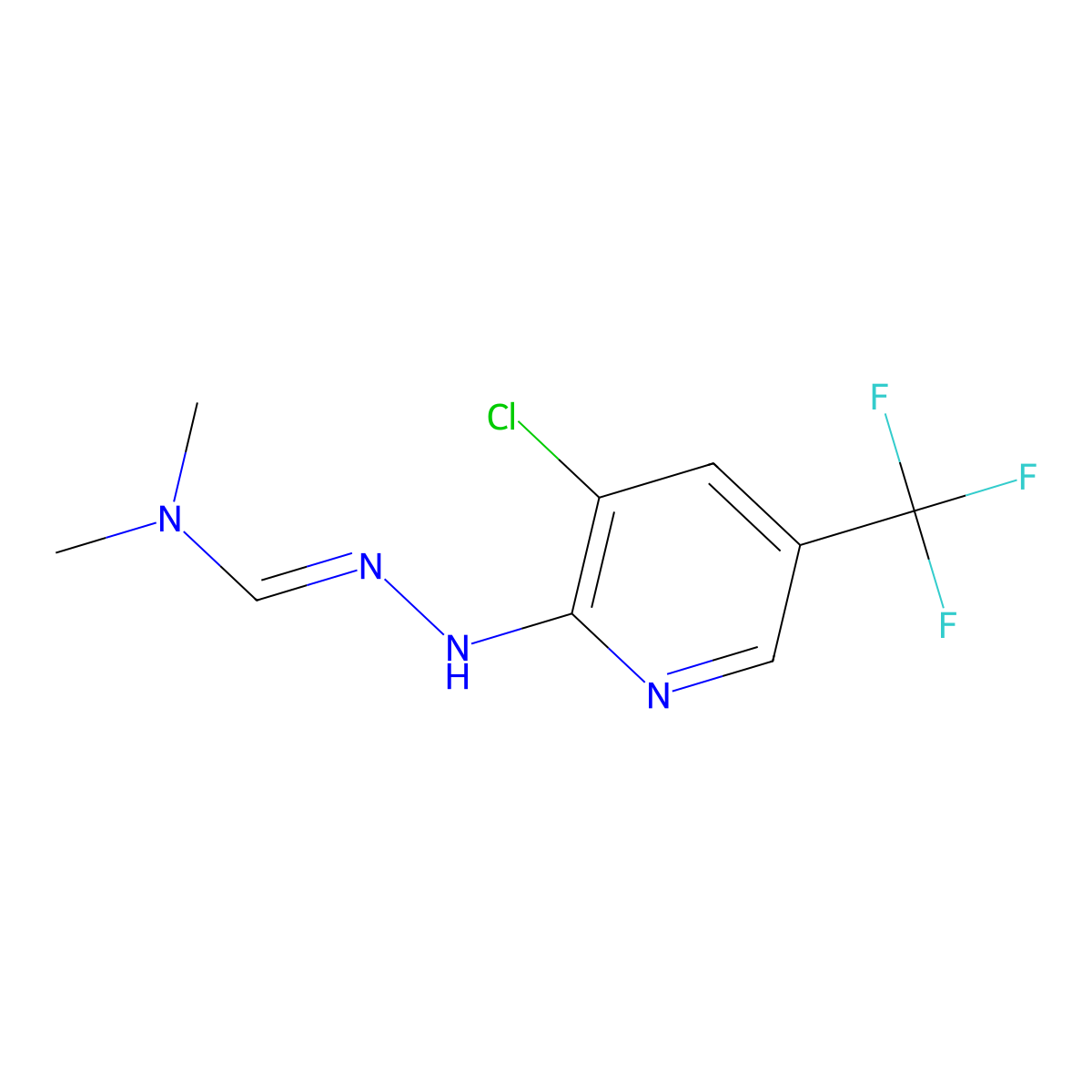 (E)-N'-{[3-chloro-5-(trifluoromethyl)pyridin-2-yl]amino}-N,N-dimethylmethanimidamide molecular structure, CAS 339029-44-6