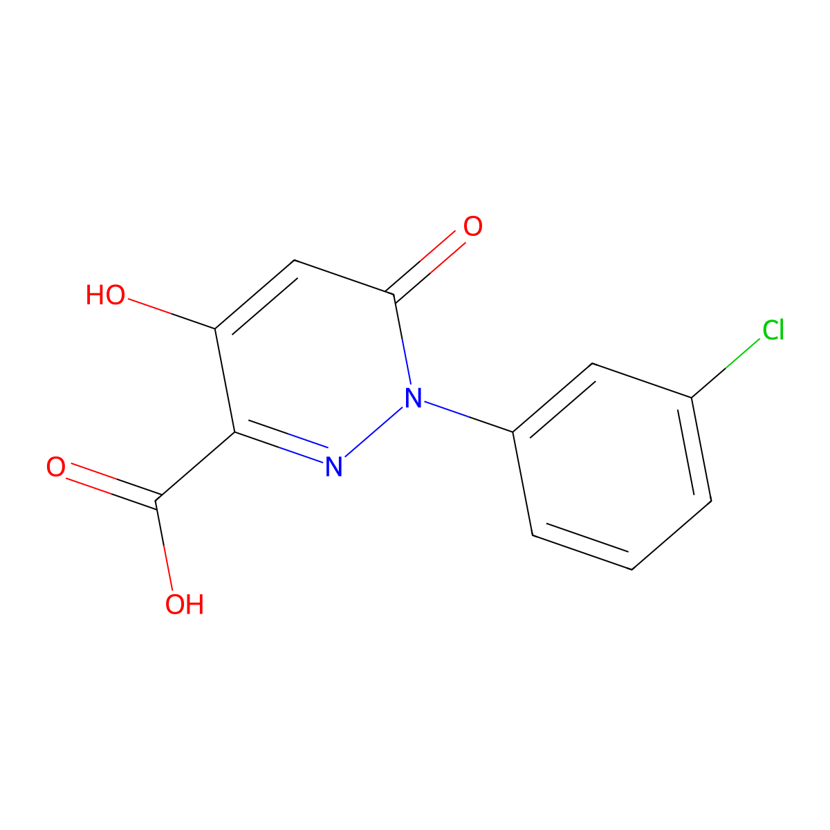 1-(3-Chlorophenyl)-4-hydroxy-6-oxo-1,6-dihydro-3-pyridazinecarboxylic acid molecular structure, CAS 339029-56-0