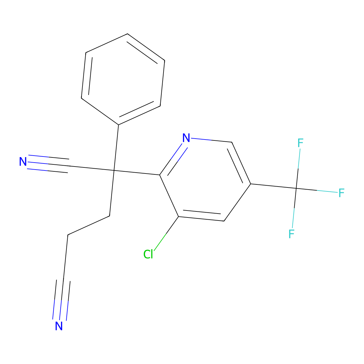 2-[3-Chloro-5-(trifluoromethyl)-2-pyridinyl]-2-phenylpentanedinitrile molecular structure, CAS 339030-16-9