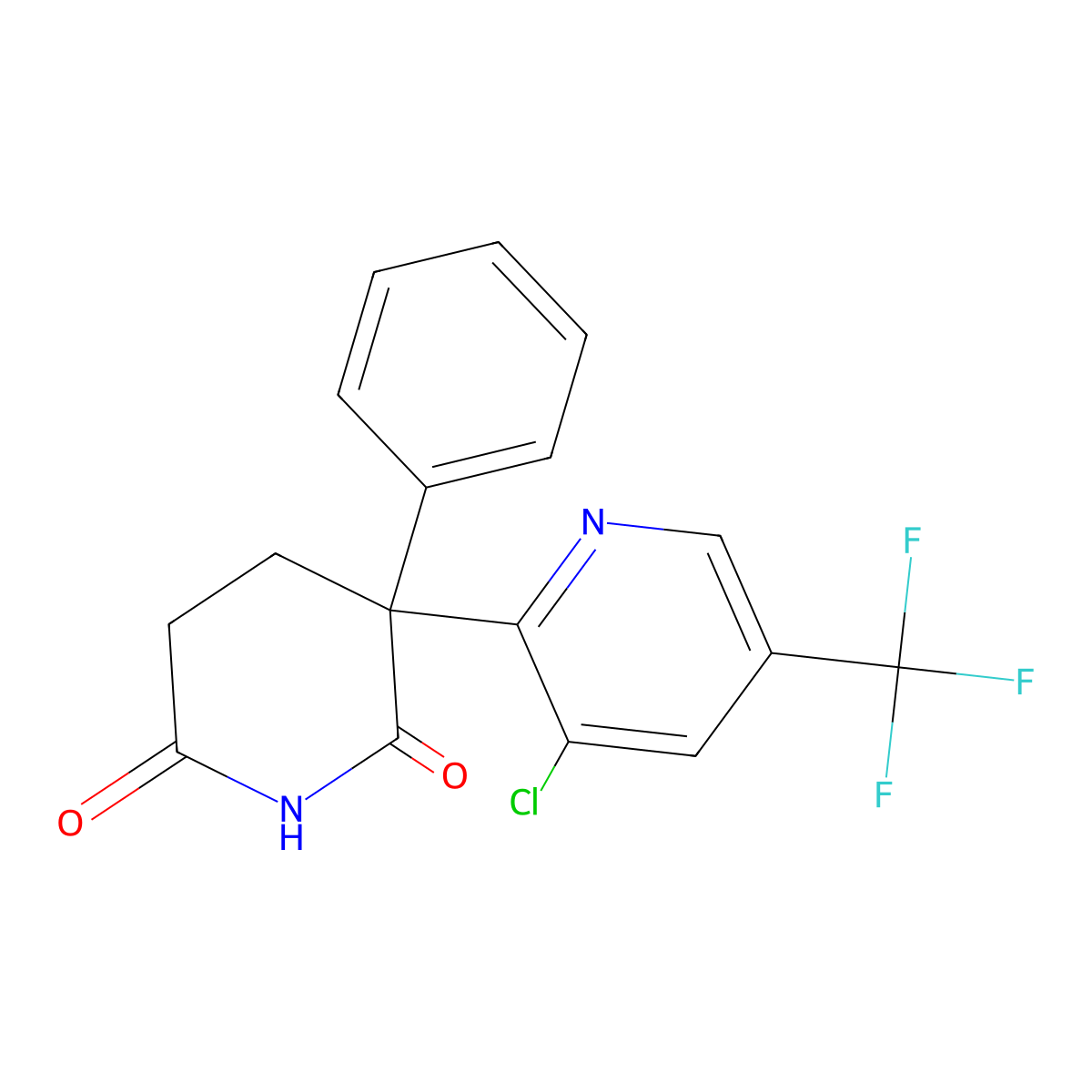3-[3-Chloro-5-(trifluoromethyl)pyridin-2-yl]-3-phenylpiperidine-2,6-dione molecular structure, CAS 339030-22-7