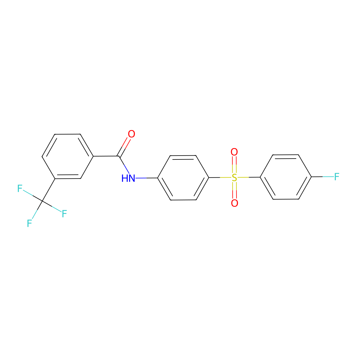 N-{4-[(4-fluorophenyl)sulfonyl]phenyl}-3-(trifluoromethyl)benzenecarboxamide molecular structure, CAS 339030-34-1