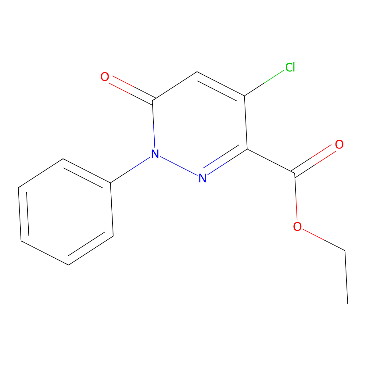 Ethyl 4-chloro-6-oxo-1-phenyl-1,6-dihydro-3-pyridazinecarboxylate molecular structure, CAS 339030-49-8