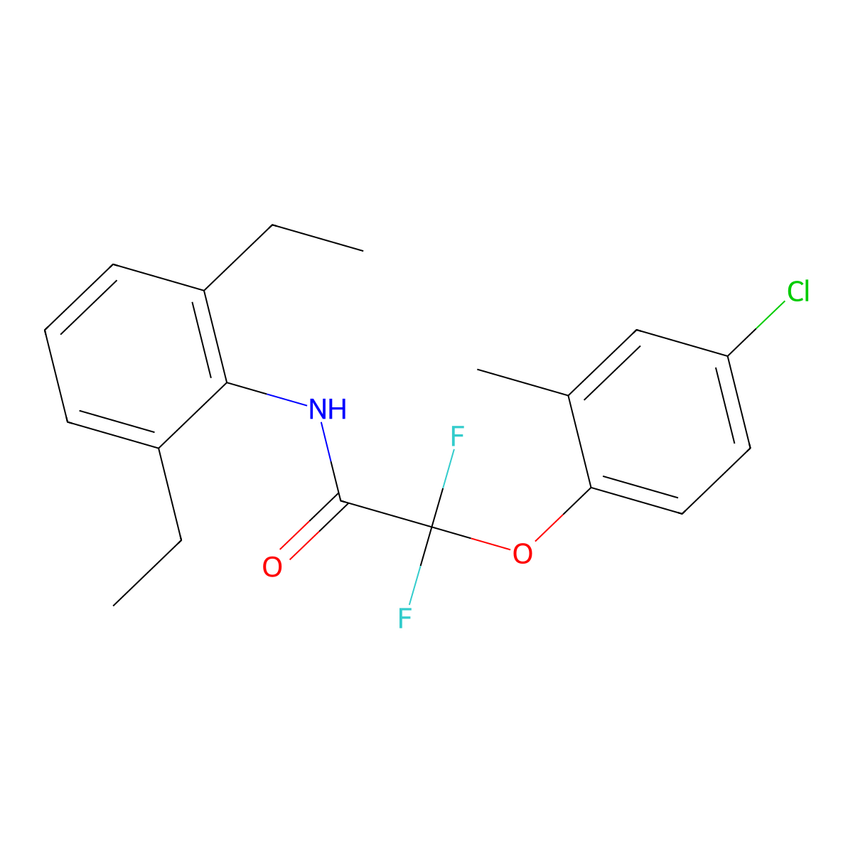 2-(4-chloro-2-methylphenoxy)-N-(2,6-diethylphenyl)-2,2-difluoroacetamide molecular structure, CAS 339030-61-4