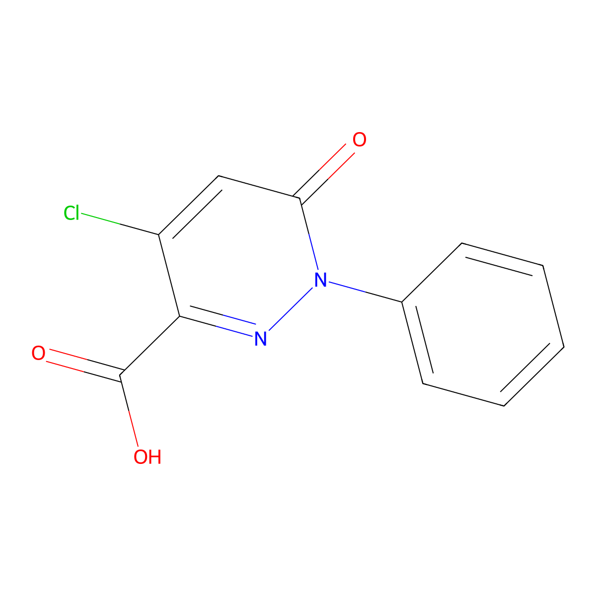 4-Chloro-6-oxo-1-phenyl-1,6-dihydropyridazine-3-carboxylic acid molecular structure, CAS 339030-73-8