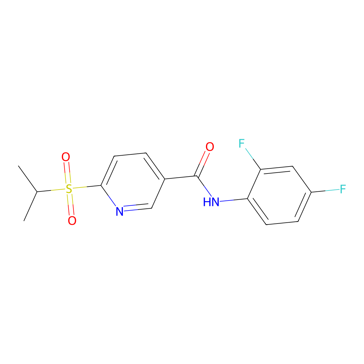 N-(2,4-difluorophenyl)-6-(isopropylsulfonyl)nicotinamide molecular structure, CAS 339031-21-9