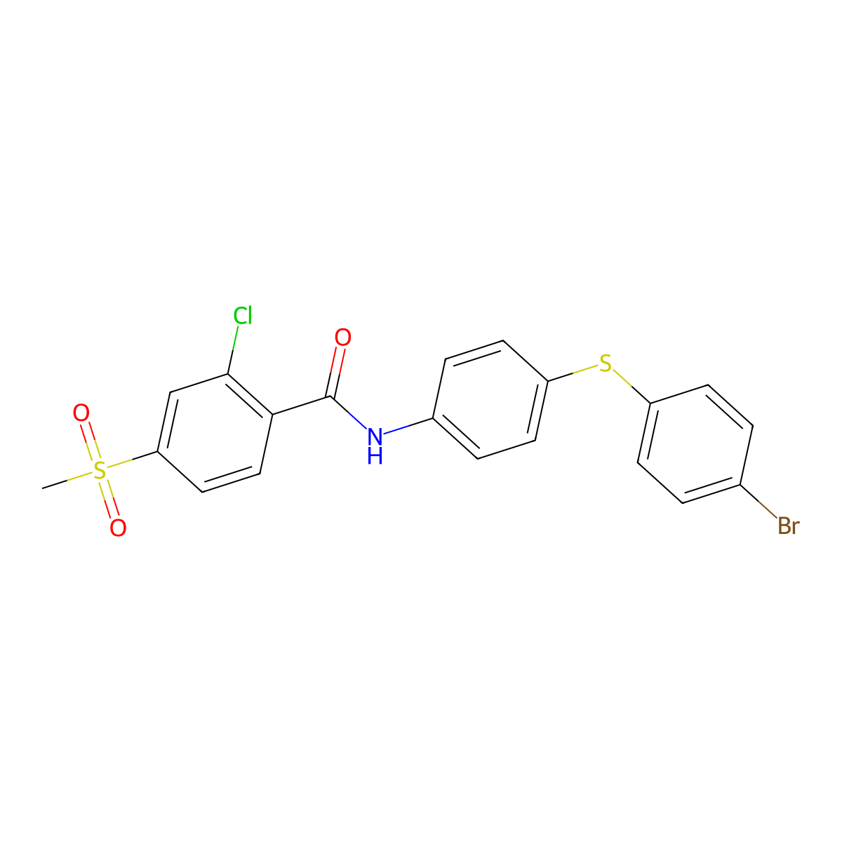N-{4-[(4-bromophenyl)sulfanyl]phenyl}-2-chloro-4-(methylsulfonyl)benzenecarboxamide molecular structure, CAS 339031-33-3