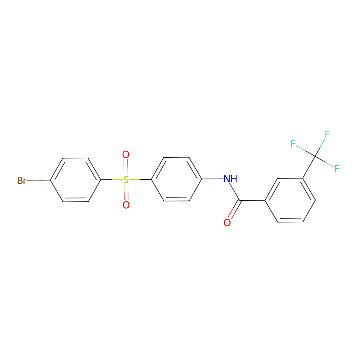 N-{4-[(4-bromophenyl)sulfonyl]phenyl}-3-(trifluoromethyl)benzenecarboxamide molecular structure, CAS 339031-51-5