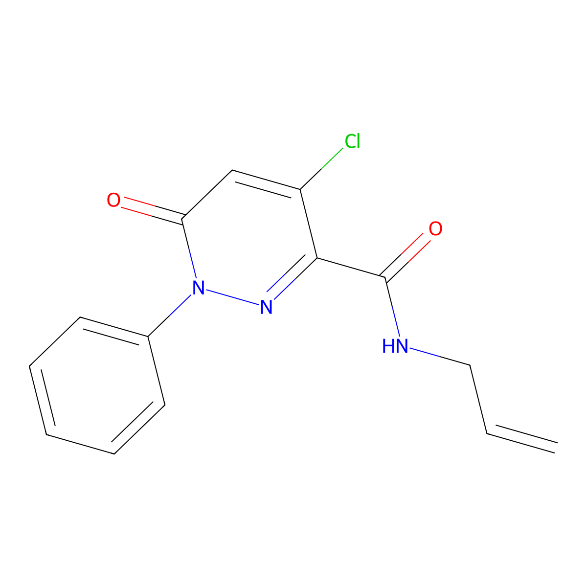 N-allyl-4-chloro-6-oxo-1-phenyl-1,6-dihydro-3-pyridazinecarboxamide molecular structure, CAS 339031-69-5