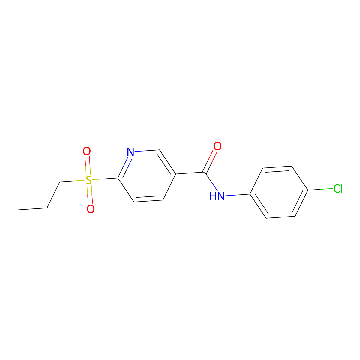 N-(4-chlorophenyl)-6-(propylsulfonyl)nicotinamide molecular structure, CAS 339031-81-1