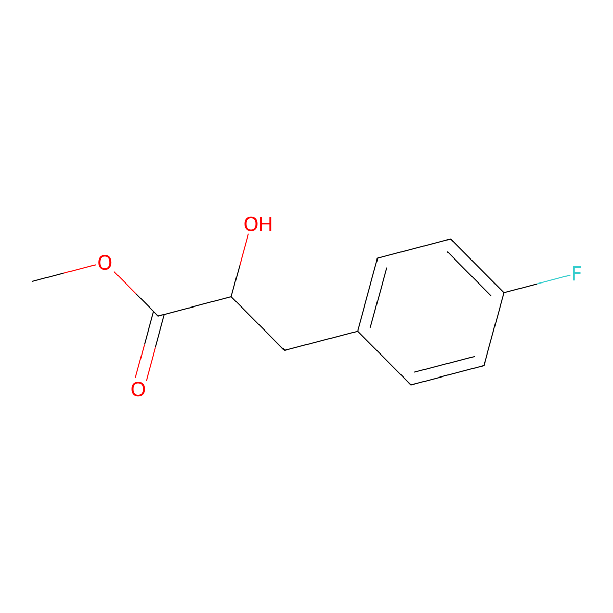 Methyl 3-(4-fluorophenyl)-2-hydroxypropanoate molecular structure, CAS 339048-80-5