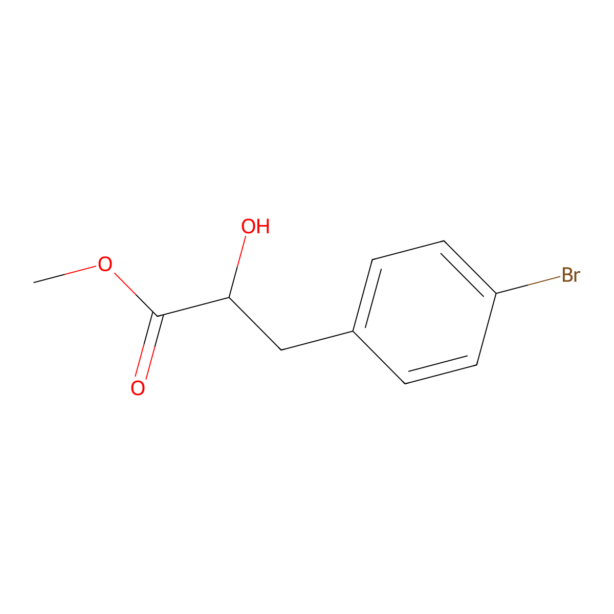 Methyl 3-(4-bromophenyl)-2-hydroxypropanoate molecular structure, CAS 339048-81-6
