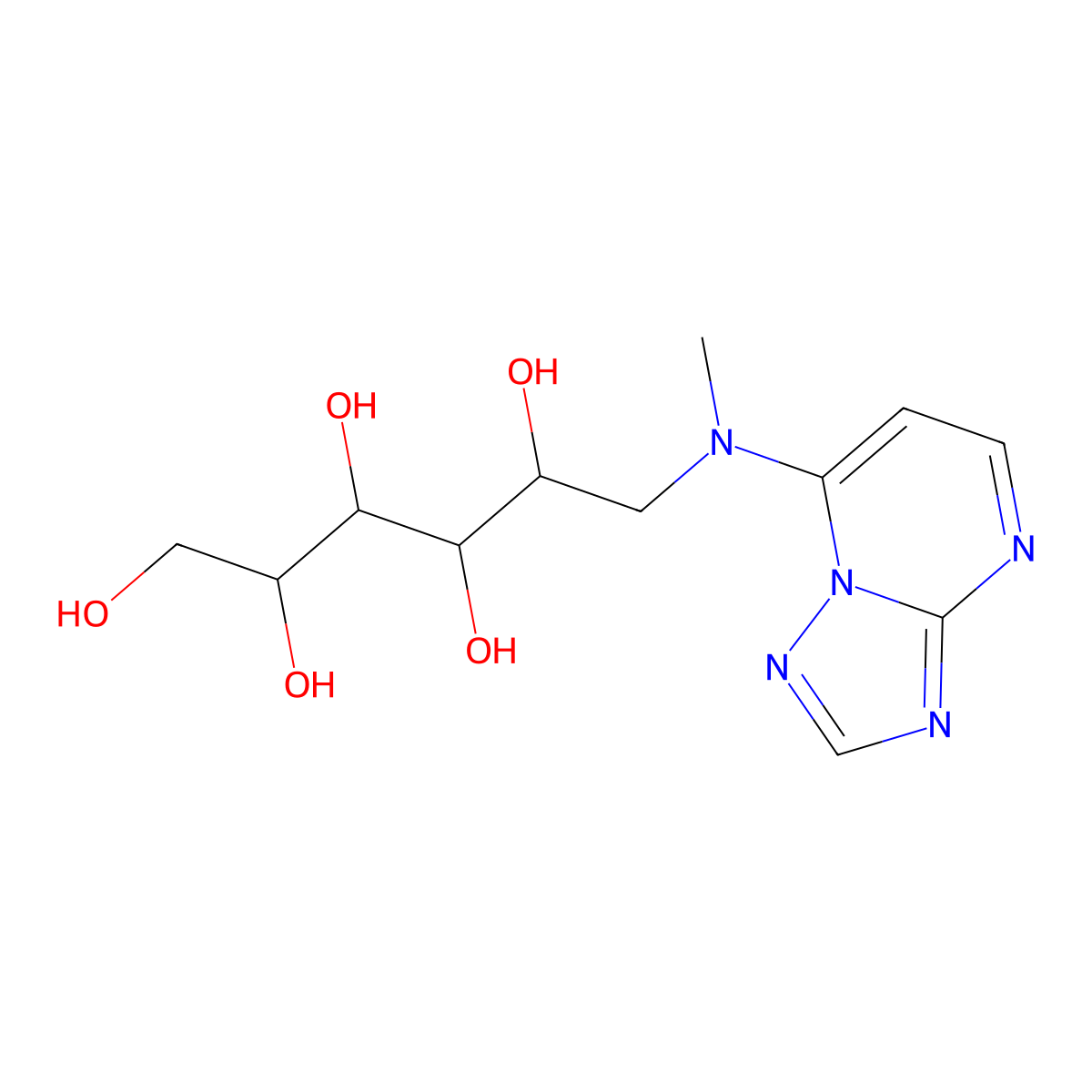 6-[Methyl([1,2,4]triazolo[1,5-a]pyrimidin-7-yl)amino]hexane-1,2,3,4,5-pentol molecular structure, CAS 339049-79-5