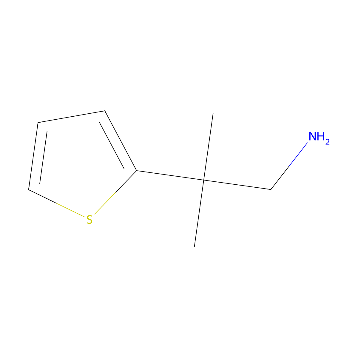 2-Methyl-2-(thiophen-2-yl)propan-1-amine molecular structure, CAS 339055-33-3