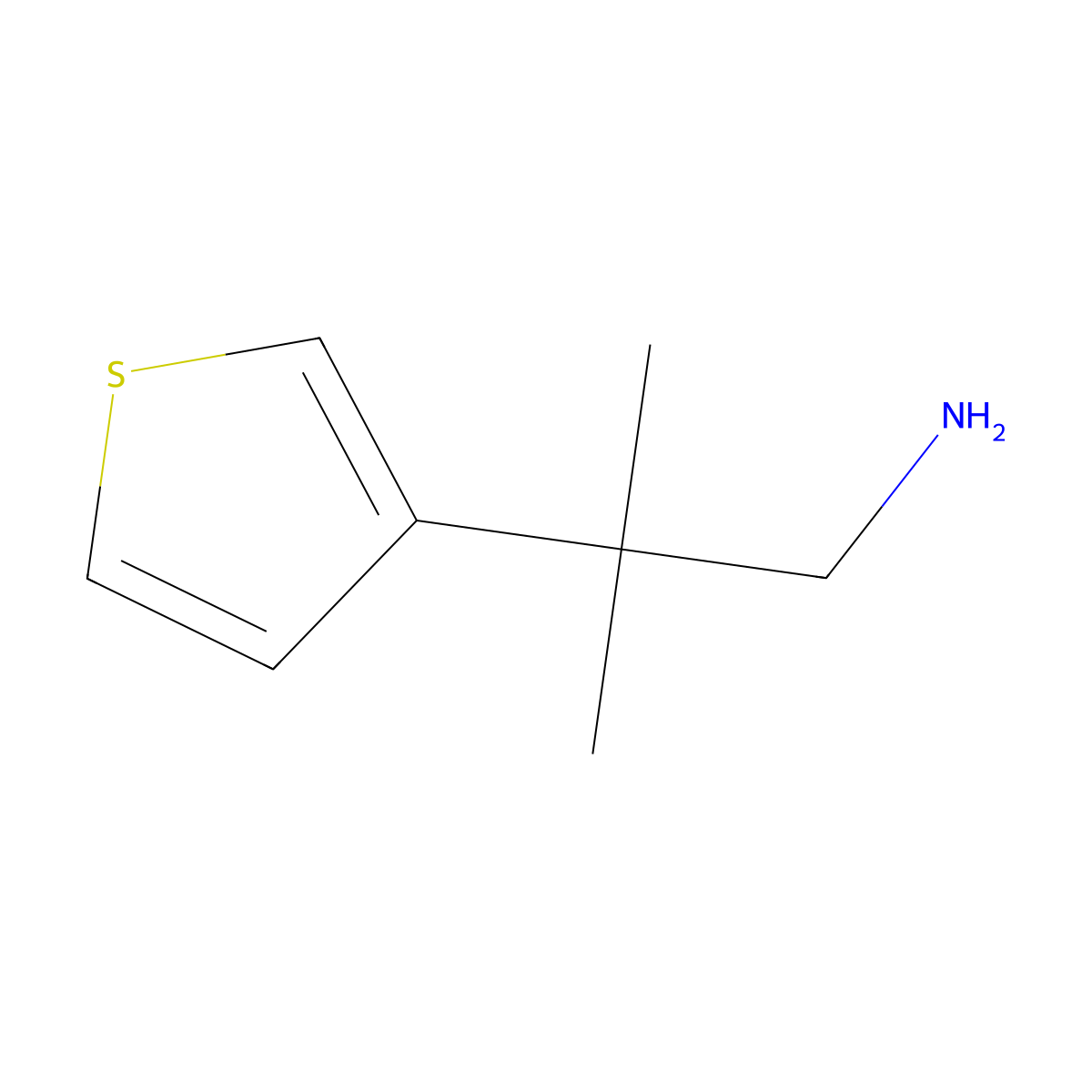 2-Methyl-2-(thien-3-yl)propylamine molecular structure, CAS 339055-52-6