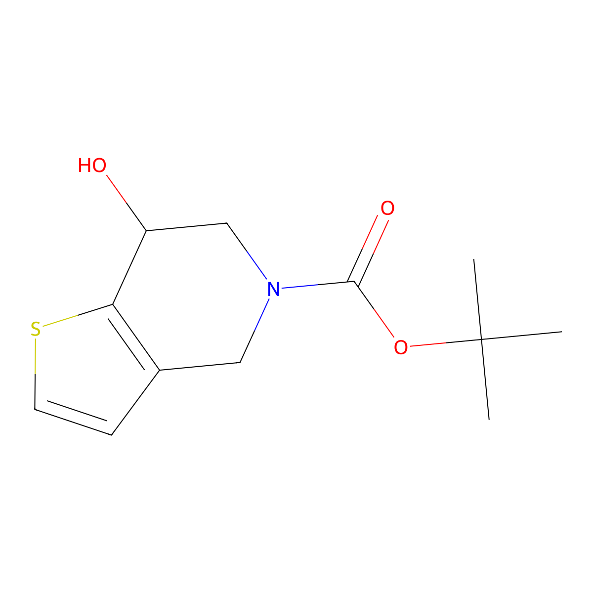 tert-Butyl 7-hydroxy-6,7-dihydrothieno[3,2-c]pyridine-5(4H)-carboxylate molecular structure, CAS 339056-28-9