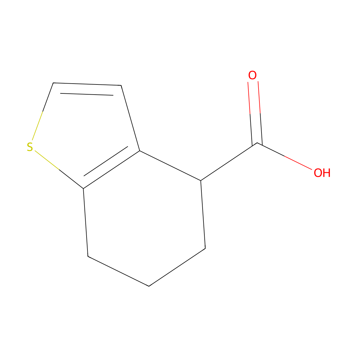 4,5,6,7-Tetrahydro-1-benzothiophene-4-carboxylic acid molecular structure, CAS 339056-48-3