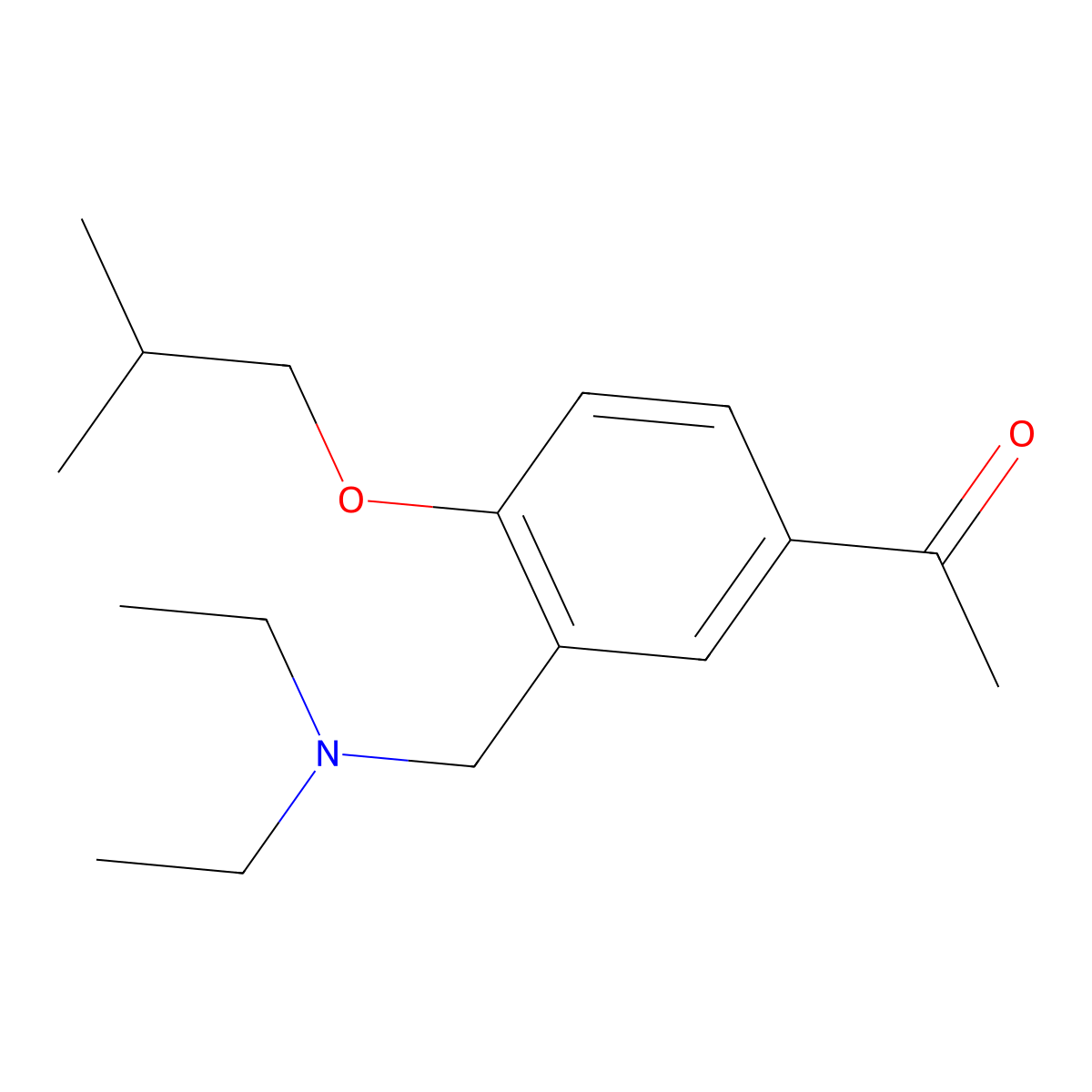 1-[3-(Diethylaminomethyl)-4-(2-methylpropoxy)phenyl]ethanone molecular structure, CAS 339058-62-7