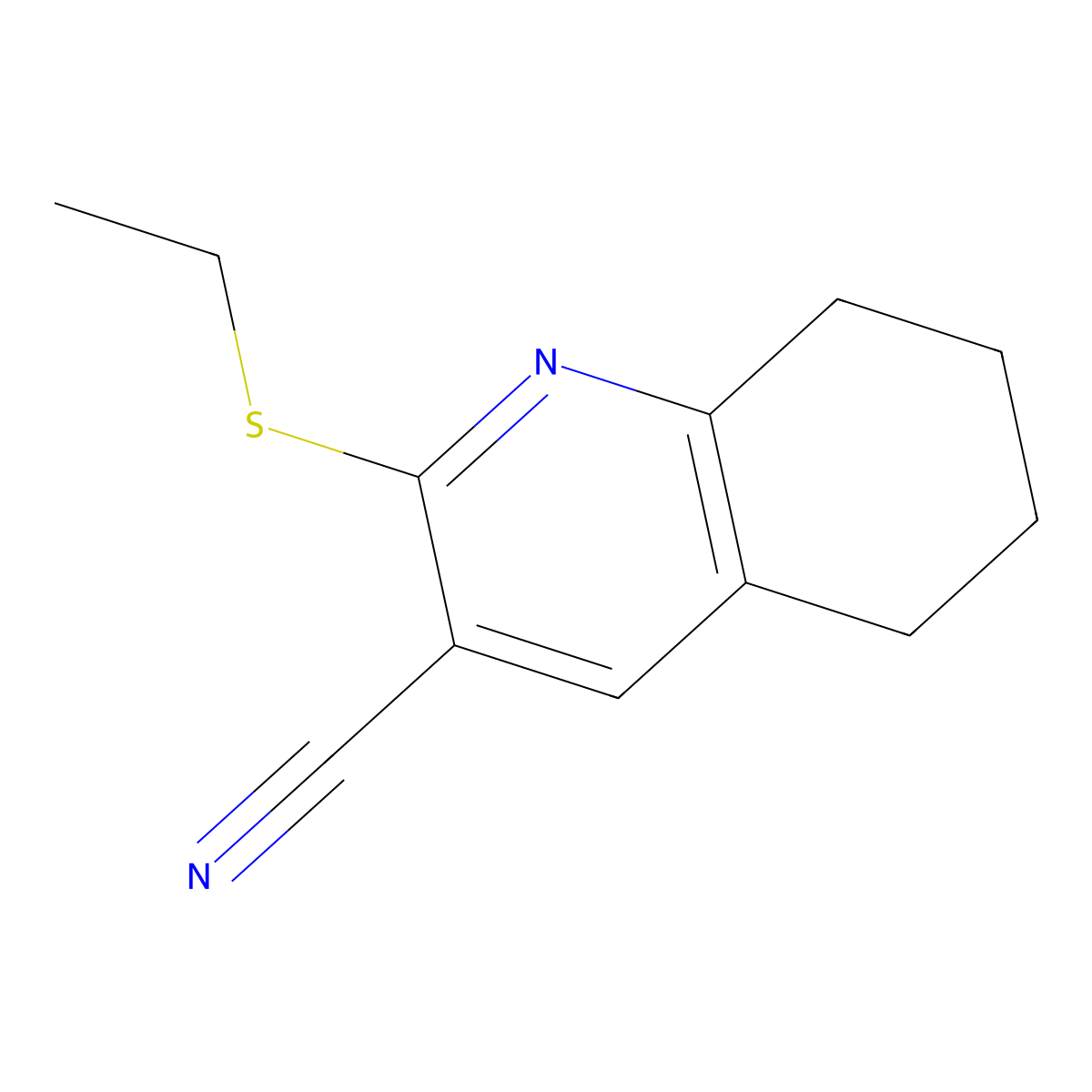 2-Ethylsulfanyl-5,6,7,8-tetrahydroquinoline-3-carbonitrile molecular structure, CAS 339060-52-5