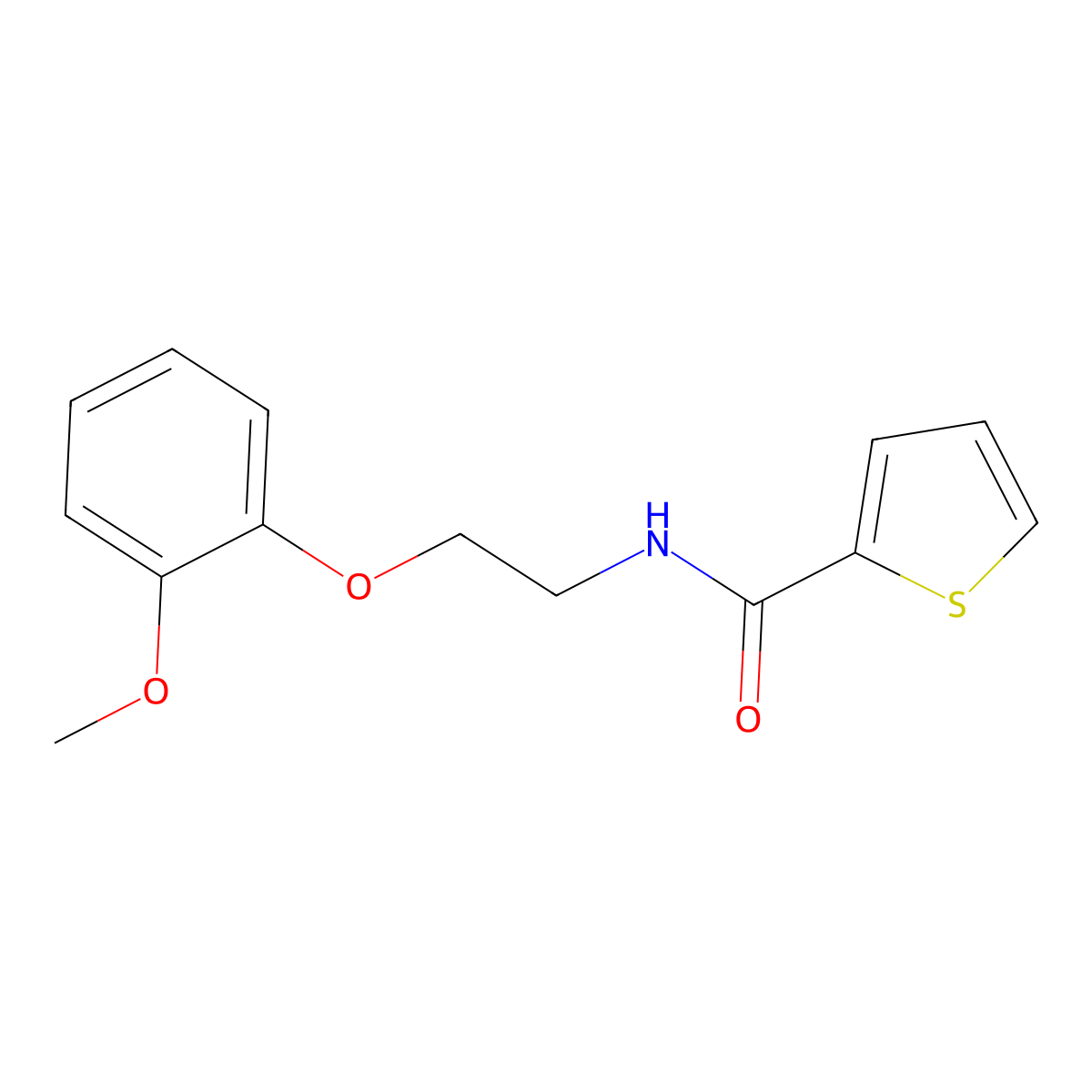 N-[2-(2-methoxyphenoxy)ethyl]thiophene-2-carboxamide molecular structure, CAS 339064-47-0