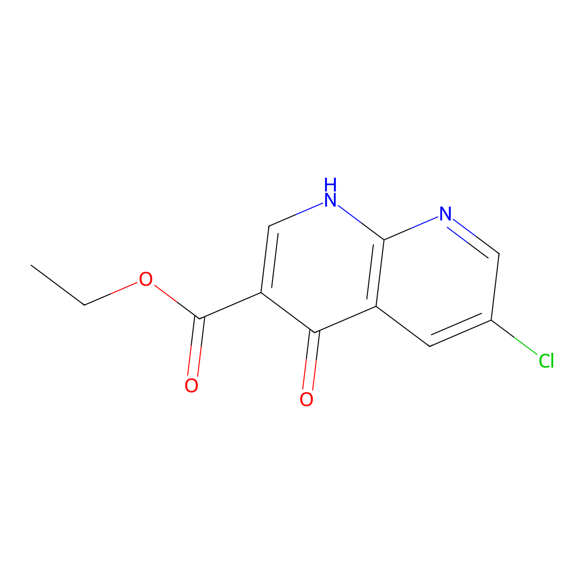 Ethyl 6-chloro-4-oxo-1,4-dihydro-1,8-naphthyridine-3-carboxylate molecular structure, CAS 339064-69-6