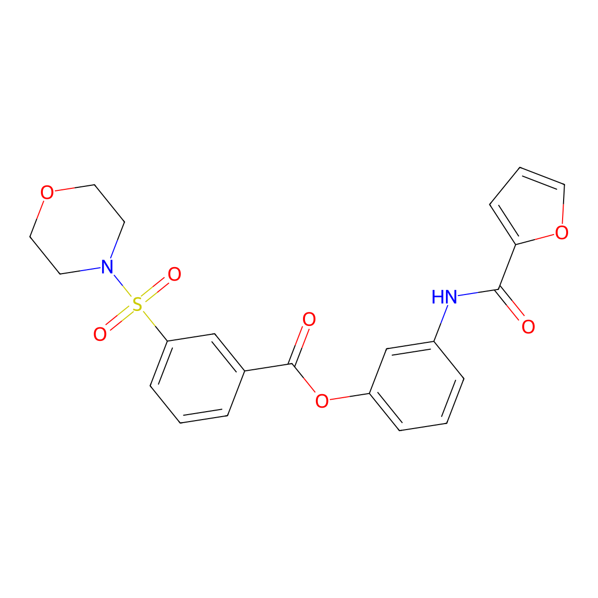 [3-(Furan-2-carbonylamino)phenyl] 3-morpholin-4-ylsulfonylbenzoate molecular structure, CAS 339064-85-6