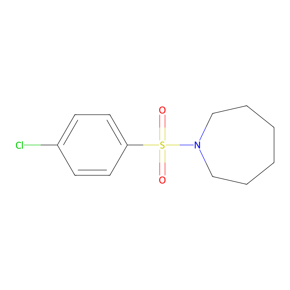 1-(4-Chlorophenyl)sulfonylazepane molecular structure, CAS 339066-44-3