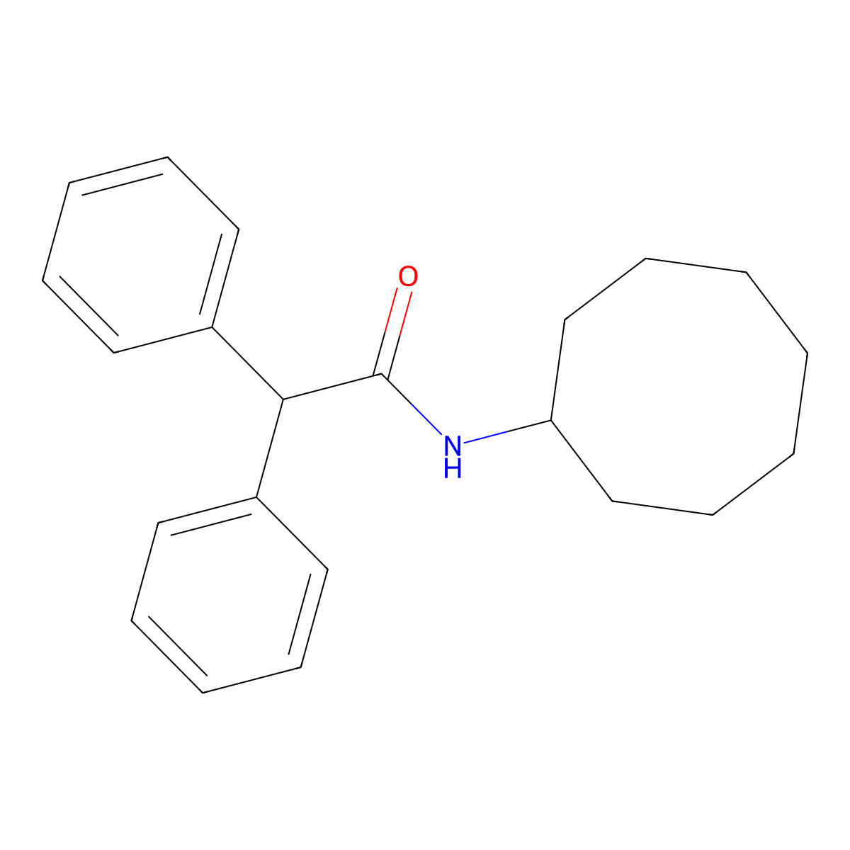 N-cyclooctyl-2,2-diphenylacetamide molecular structure, CAS 339067-13-9