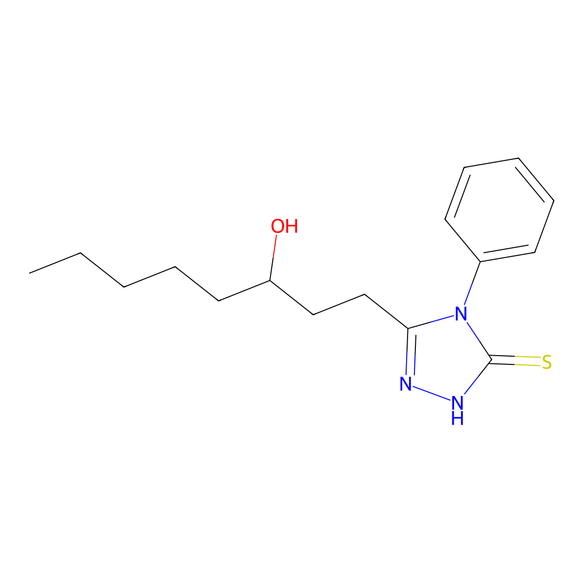 3-(3-hydroxyoctyl)-4-phenyl-1H-1,2,4-triazole-5-thione molecular structure, CAS 339067-35-5