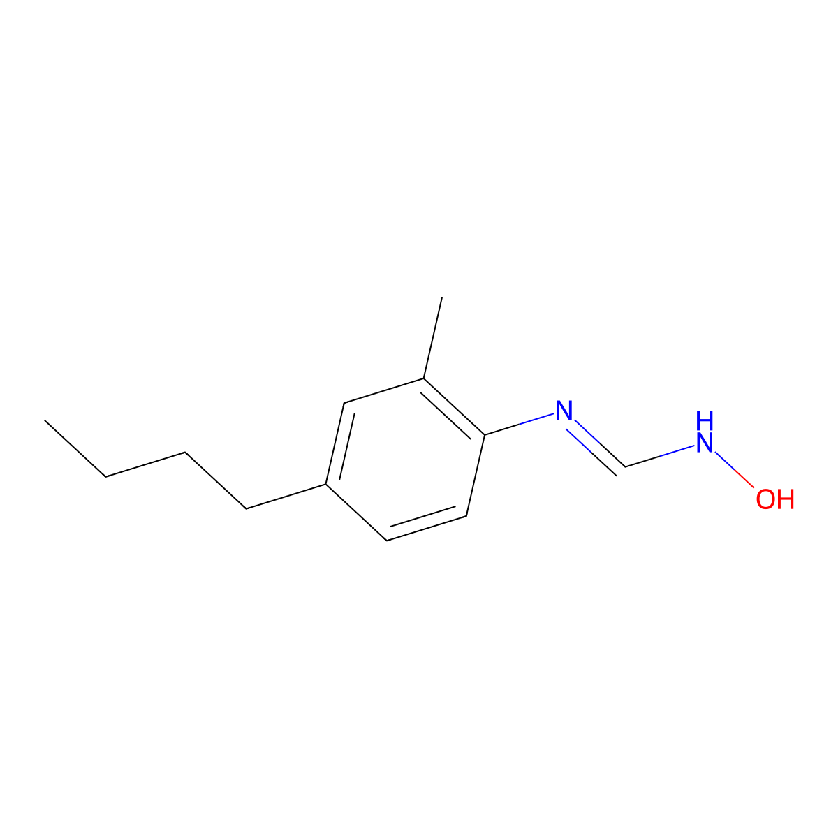 N-Hydroxy-N'-(4-butyl-2-methylphenyl)formamidine molecular structure, CAS 339068-25-6