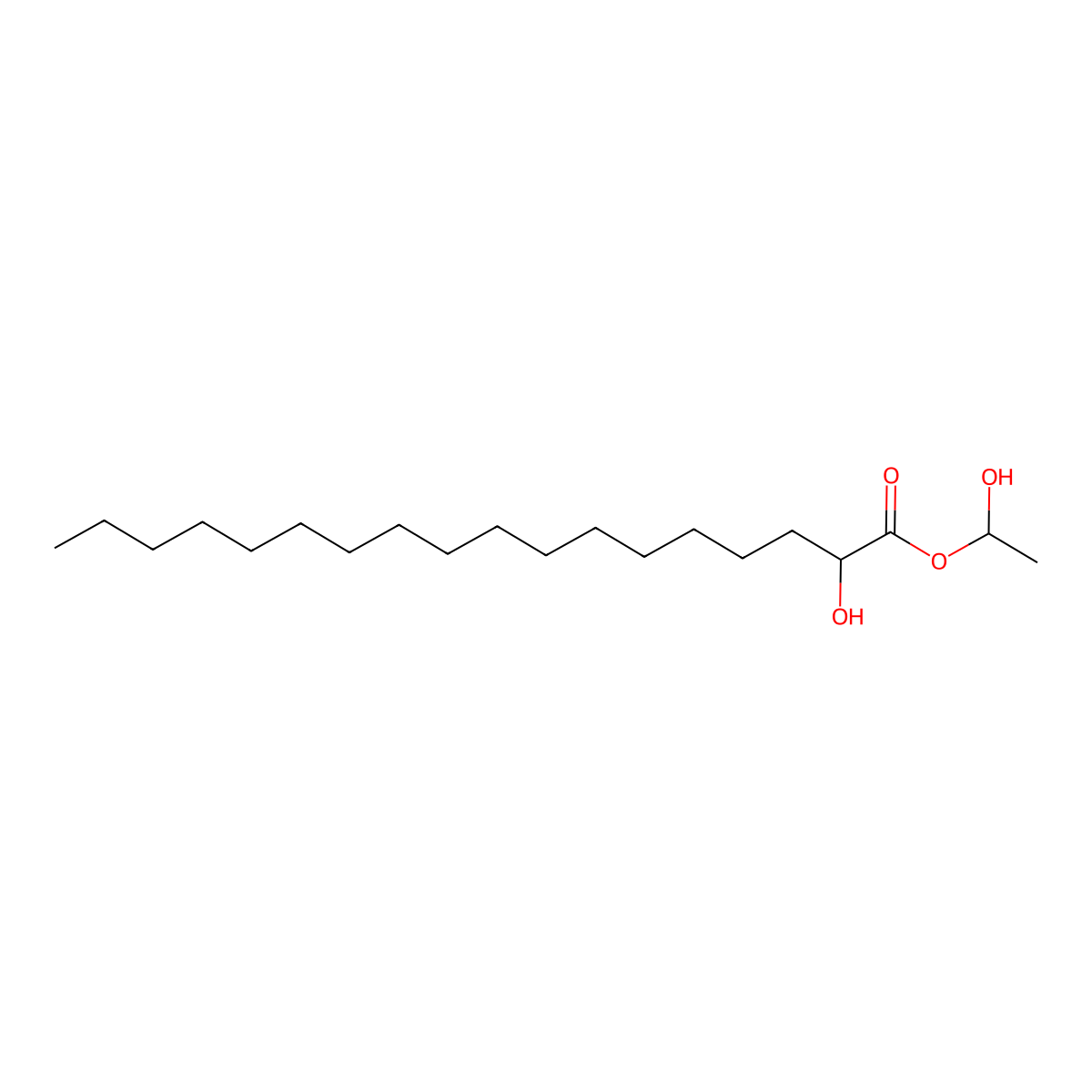 Octadecanoic acid, hydroxy-, 2-hydroxyethyl ester molecular structure, CAS 33907-46-9