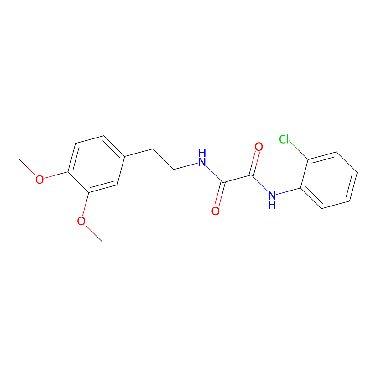 N'-(2-chlorophenyl)-N-[2-(3,4-dimethoxyphenyl)ethyl]oxamide molecular structure, CAS 339083-23-7