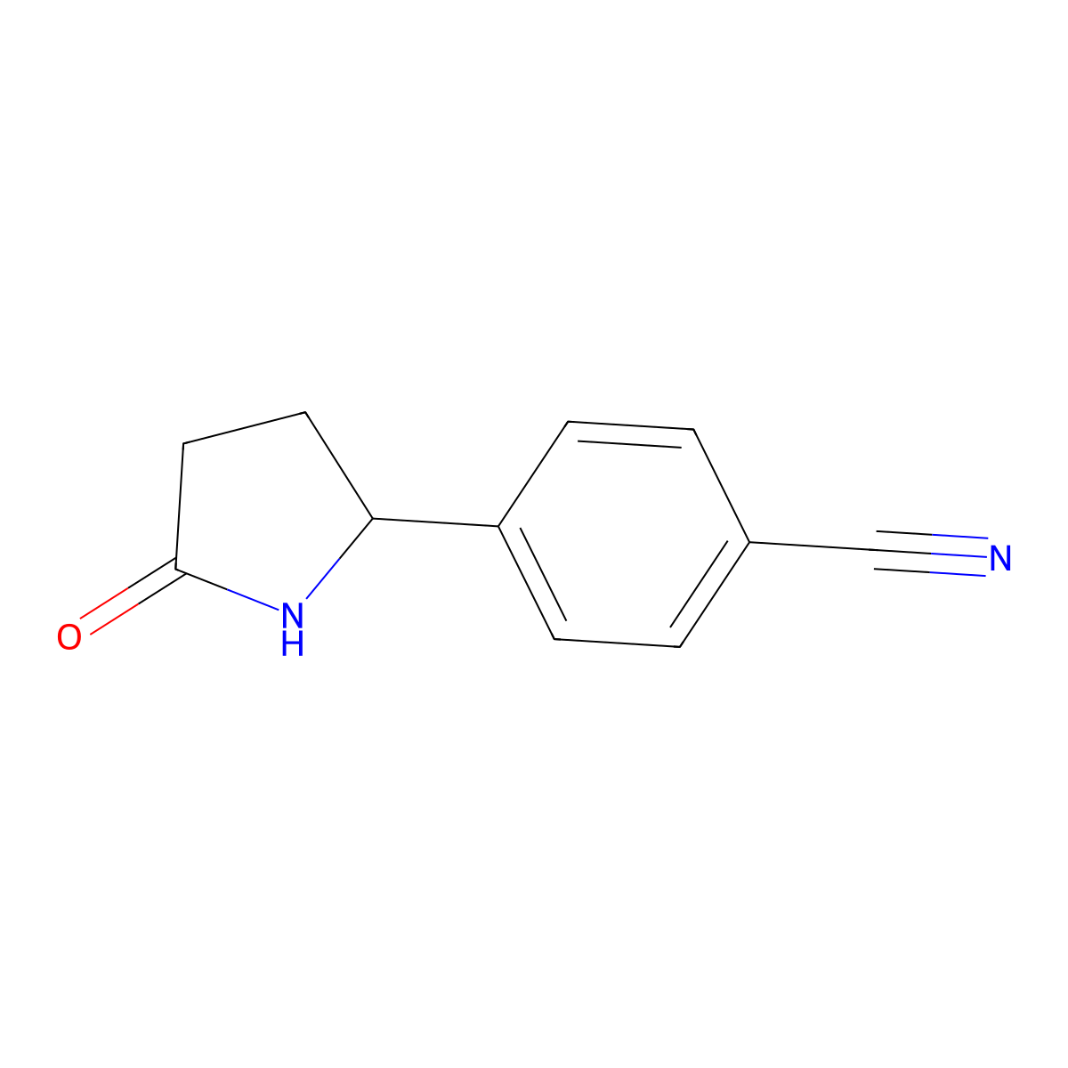4-(5-Oxopyrrolidin-2-yl)benzonitrile molecular structure, CAS 339087-31-9
