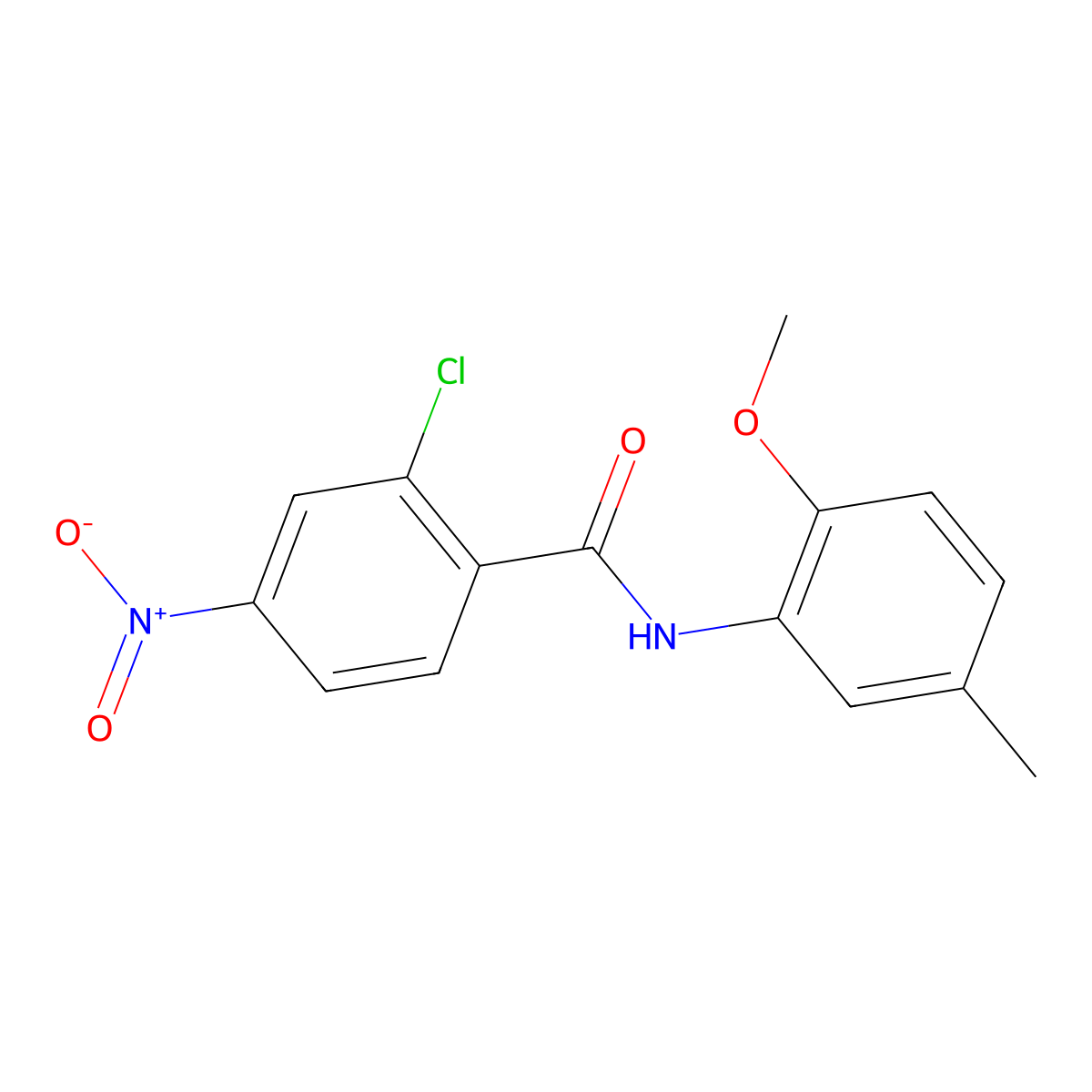 2-chloro-N-(2-methoxy-5-methylphenyl)-4-nitrobenzamide molecular structure, CAS 339088-17-4