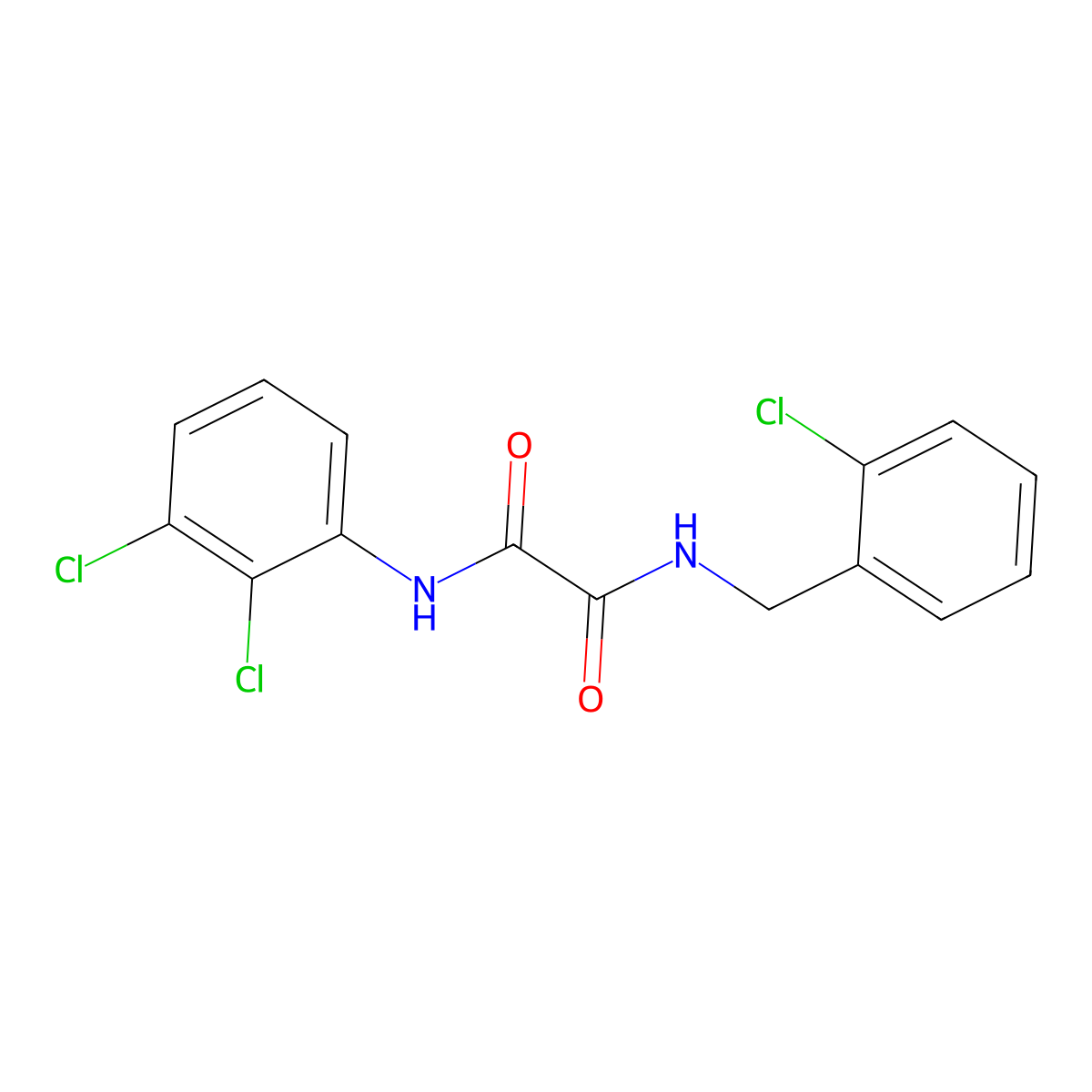 N-[(2-chlorophenyl)methyl]-N'-(2,3-dichlorophenyl)oxamide molecular structure, CAS 339089-16-6