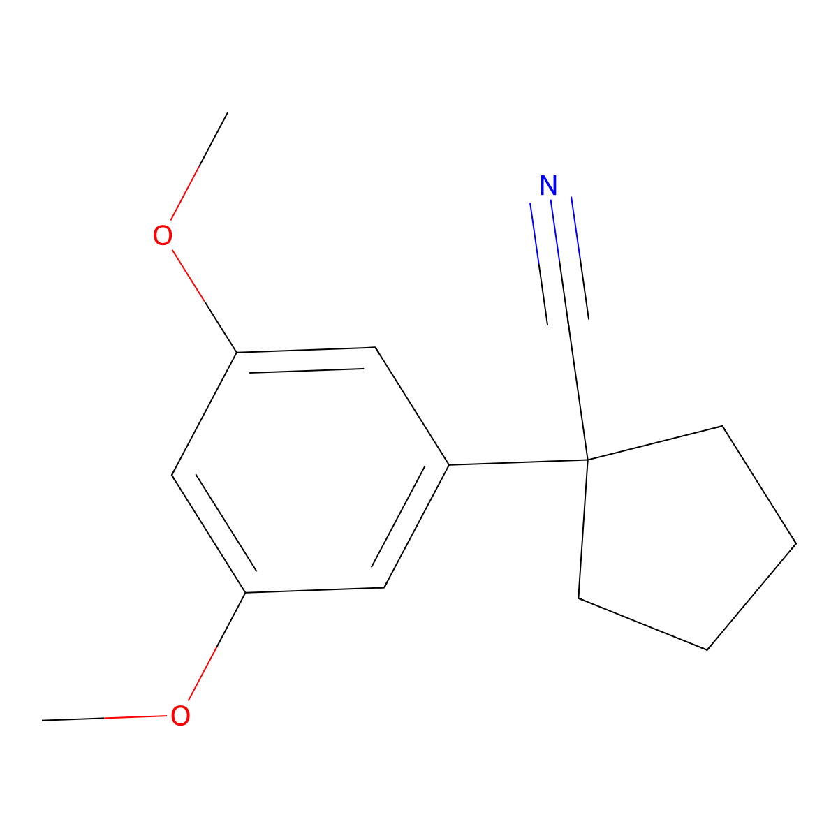1-(3,5-Dimethoxyphenyl)cyclopentanecarbonitrile molecular structure, CAS 339094-26-7